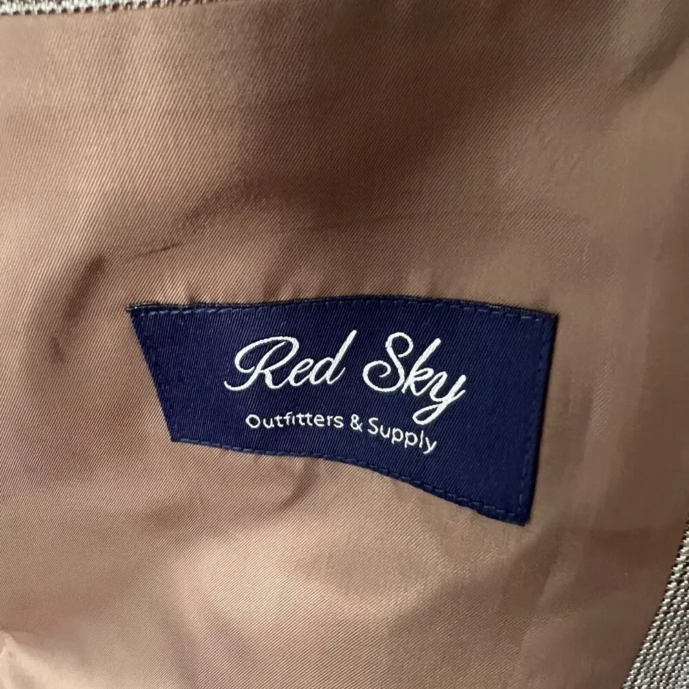 Red Sky Sport Jacket Mens 44L Brown‎ Santa Fe 424 Western Cowboy Turquoise Flaws